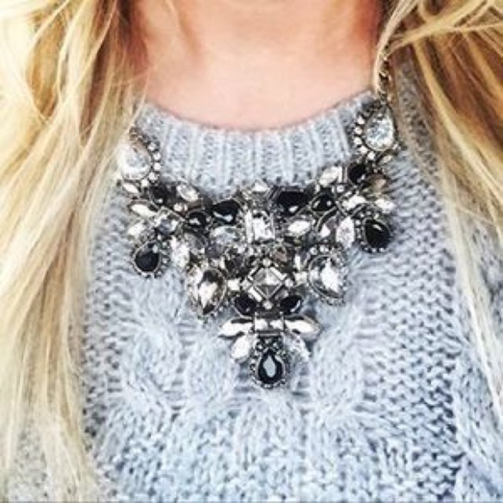 Statement necklace and bracelet set.